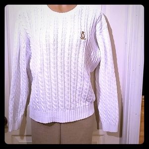Ralph Lauren cable knit emblemed sweater